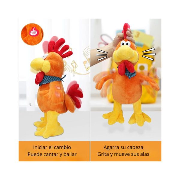 Juguetes De Peluche Con Forma De Pato, Sapo y Gallo Musical Con Movimiento Y Sonido - Imagen 15