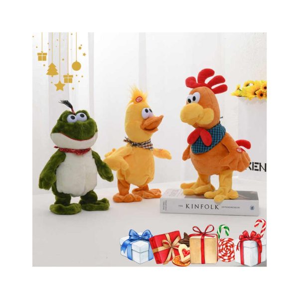 Juguetes De Peluche Con Forma De Pato, Sapo y Gallo Musical Con Movimiento Y Sonido