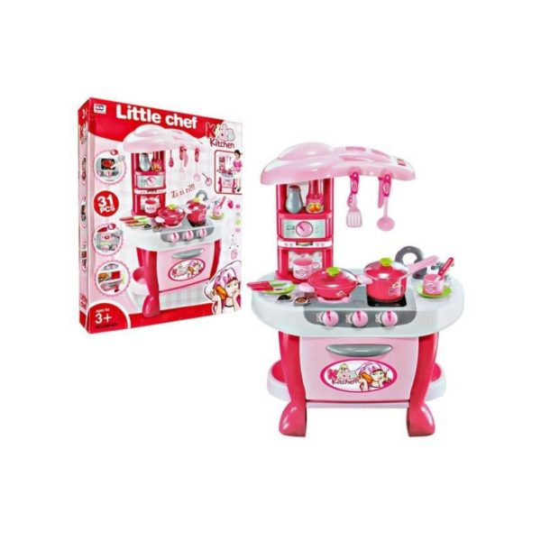 Set de cocina infantil, incluye horno con luz y sonido, ollas Didactico