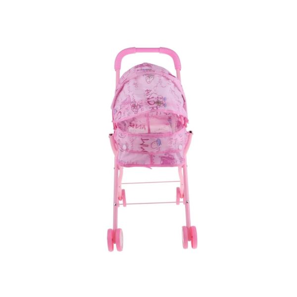 Cochecito de muñeca para bebé plegable y ligero con toldo para niños - Imagen 7