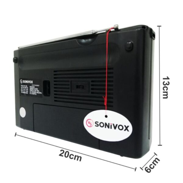 Radio Portátil Sonivox Usb Sd 4 Bandas -Am -Fm - Imagen 4