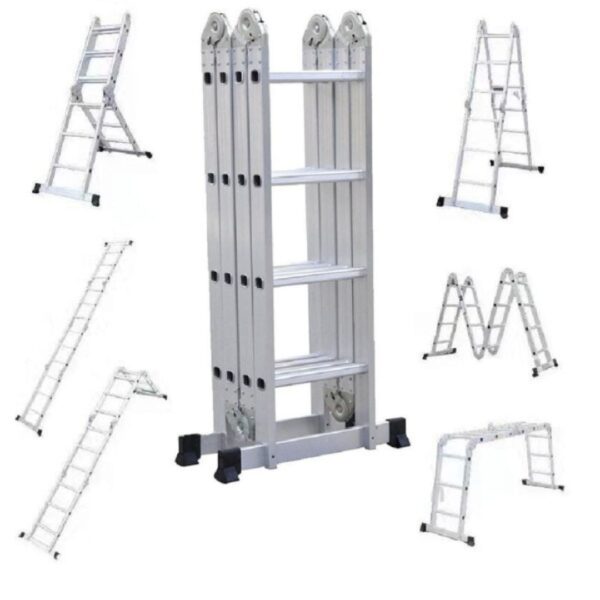 Escalera Plegable Multifuncional De Aluminio Con 12 Peldaños, 3,6 Metros - Imagen 2