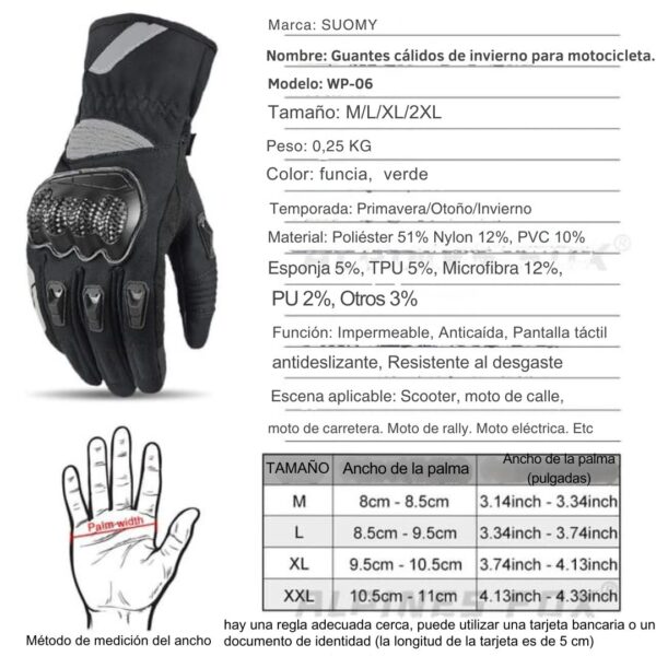 Guantes Impermeables Térmicos Para Hombres Con Protecciones - Imagen 4