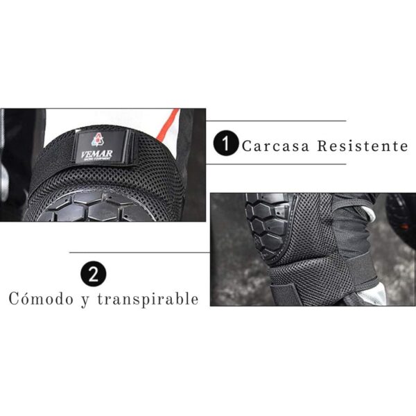 Rodilleras Tipo Armadillo Para La Protección De Motociclistas - Imagen 4