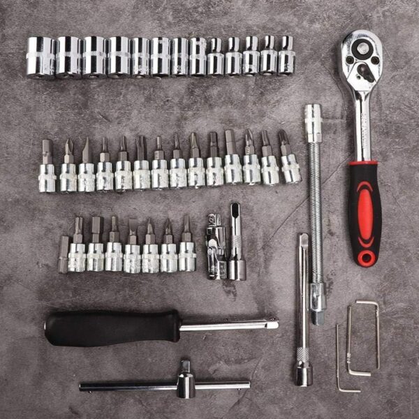 Kit De Herramientas 46 Piezas Llaves Tubo 1/4 + Rache y estuche - Imagen 6