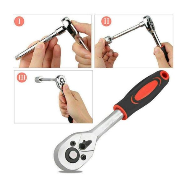 Kit De Herramientas 46 Piezas Llaves Tubo 1/4 + Rache y estuche - Imagen 3