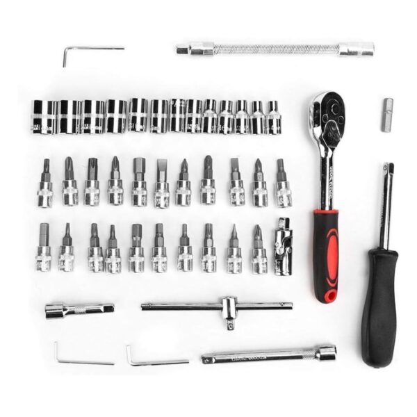 Kit De Herramientas 46 Piezas Llaves Tubo 1/4 + Rache y estuche - Imagen 2
